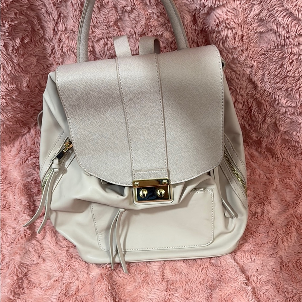 Elegant Cream/Grey Backpack